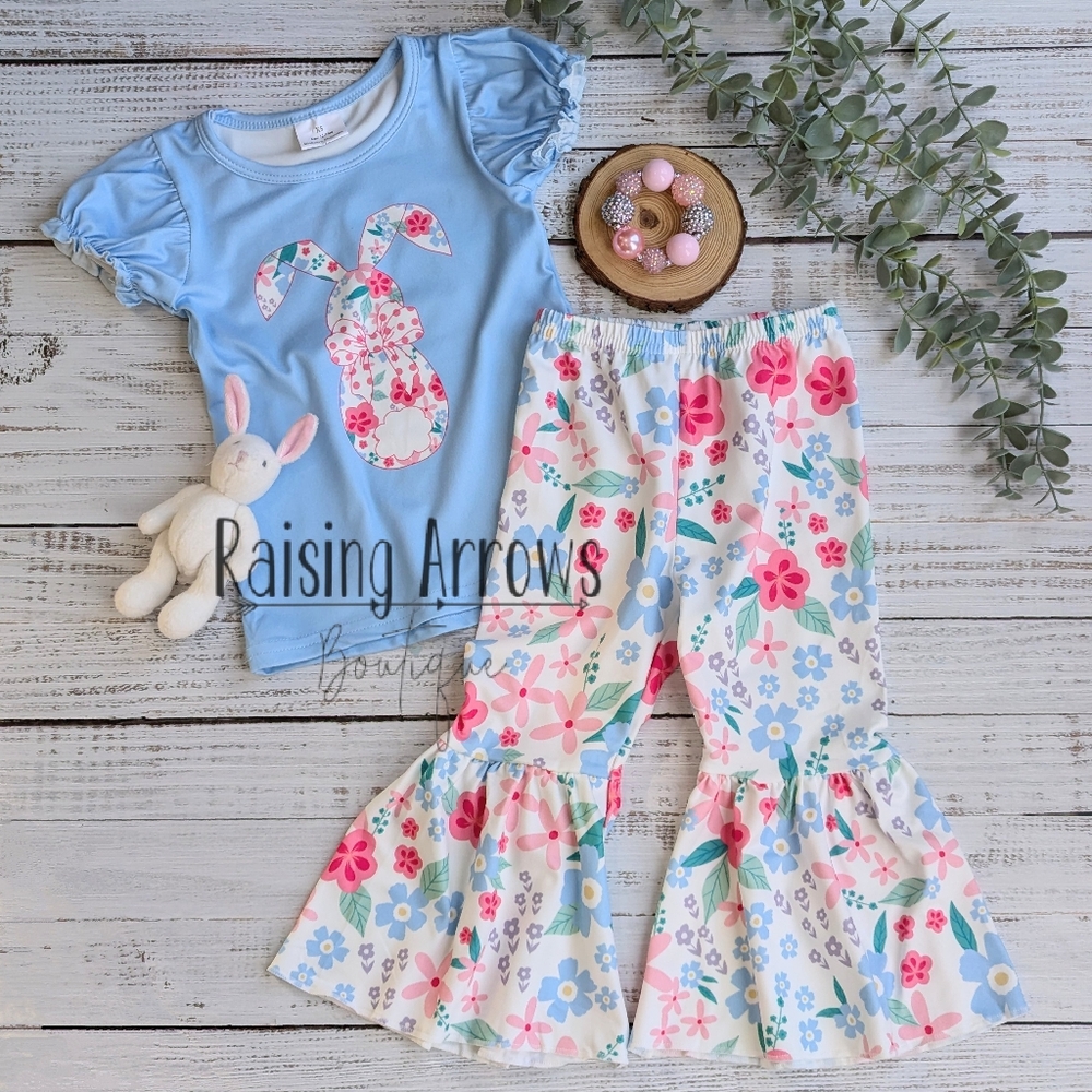 NWT Cute Bunny Top with Matching Flare Leggings